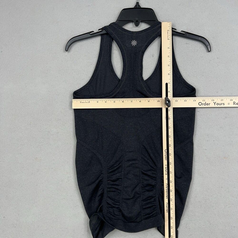 Athleta Top Womens XS Black Fast Track Racer Ruched Athletic Yoga Gym Training - Picture 9 of 12